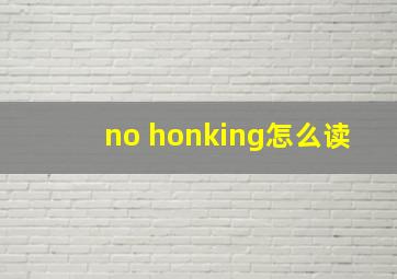 no honking怎么读